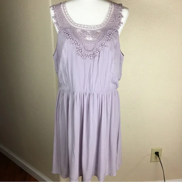 Forever 21 Dresses Forever Crochet Yoke Fit Flare Lilac